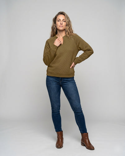 Damen Stepppullover mit hochgeschlossenem Kragen R&B