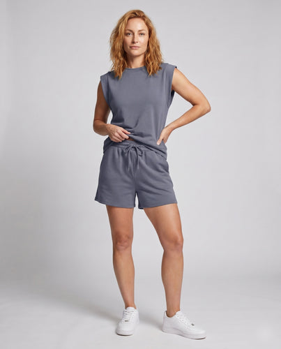 Damen Bequemes Sport-Set mit ärmellosem Oberteil und Shorts R&B