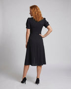 Damen Elegantes Kleid mit Puffärmeln und dekorativem Bindegürtel