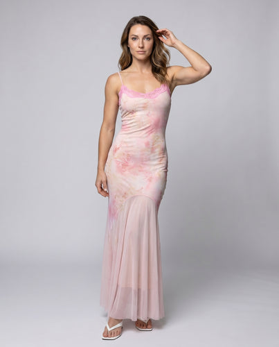 Damen Elegantes Maxikleid mit Spitzen-Details