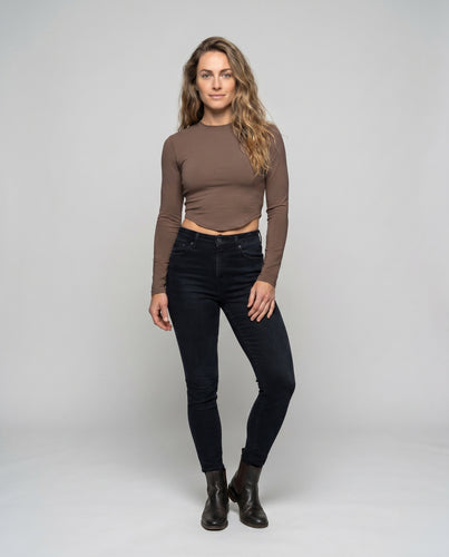Damen Langarmshirt mit elegantem abgerundetem Saum