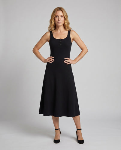 Damen lässiges Maxikleid mit Knopfleiste und weichem Jersey-Stoff