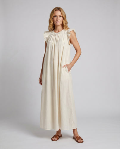 Damen lässiges Maxikleid mit Rüschendetails