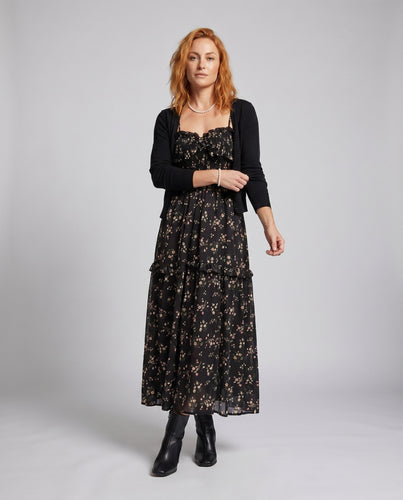 Damen Luftiges Maxikleid mit floralem Design und voluminösem Rock