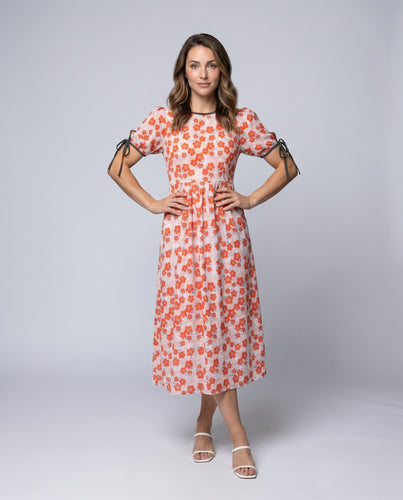 Damen Maxikleid mit floralem Design und eleganten Rüschendetails