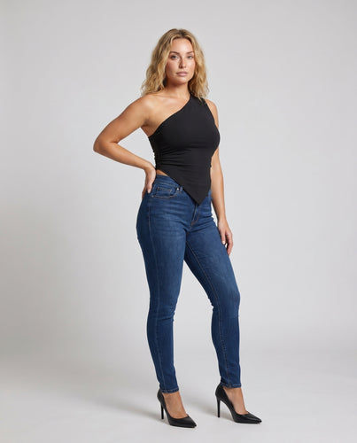 Damen Einseitiges Top mit raffinierter Raffung R&B