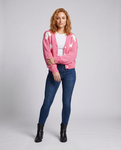 Damen modische Strickjacke mit Wolkenmuster R&B