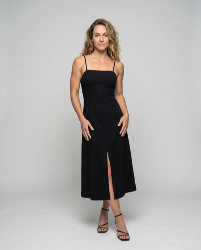 Damen Wickelkleid mit lässigem Ausschnitt und hohem Schlitz R&B