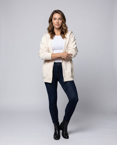 Damen Oversized Kapuzenjacke mit voluminösen Ärmeln R&B