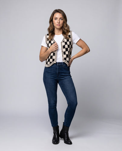 Damen gehäkelte Weste mit floralen Mustern und eleganten Details R&B