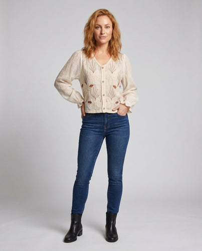 Damen Häkeloberteil mit elegantem Design und romantischen Details R&B