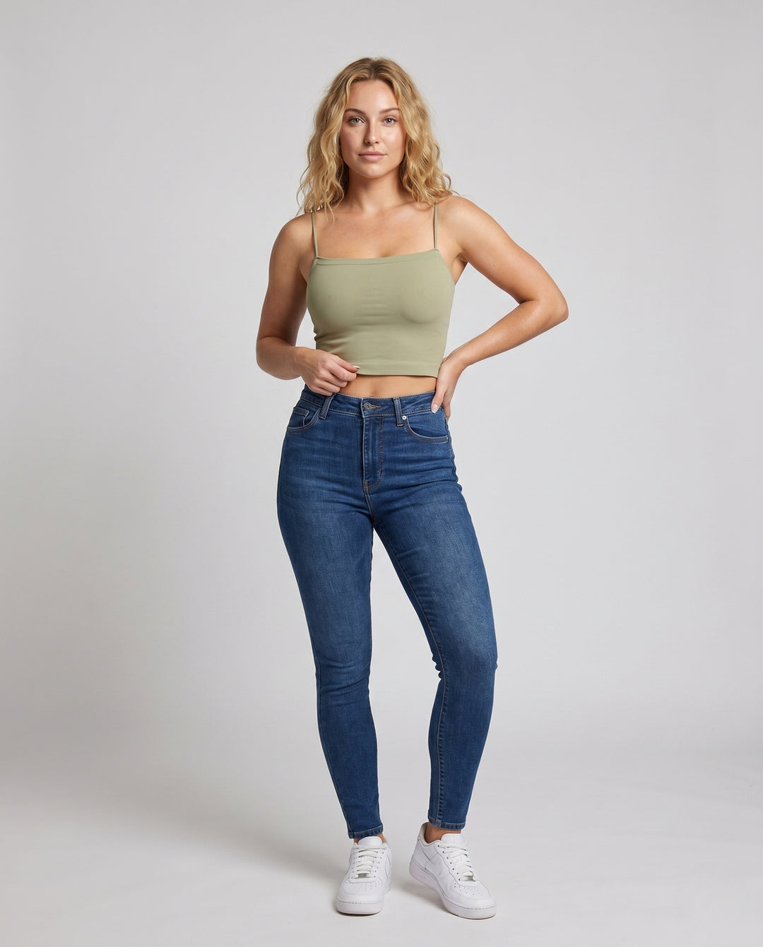Damen Spaghetti-Trägertop aus hochwertigem, leichtem Material R&B