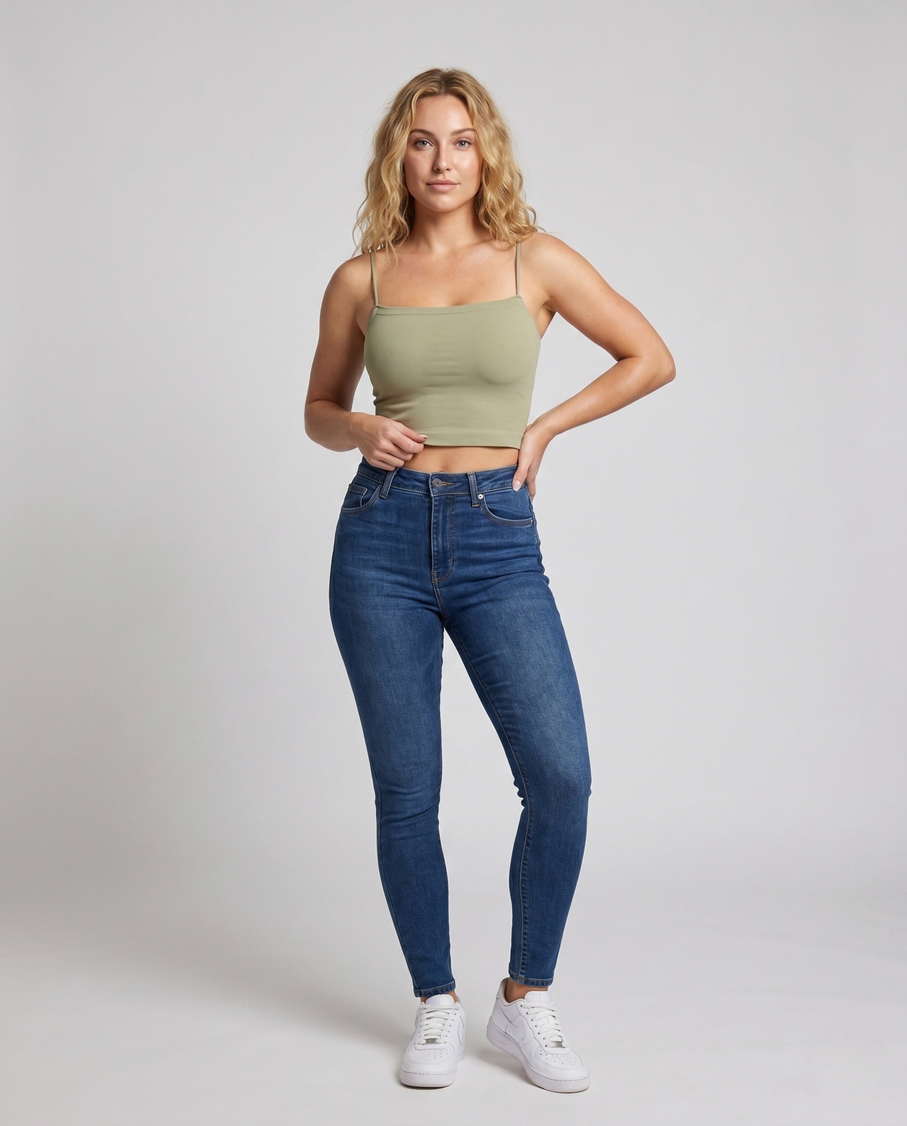 Damen Spaghetti-Trägertop aus hochwertigem, leichtem Material R&B