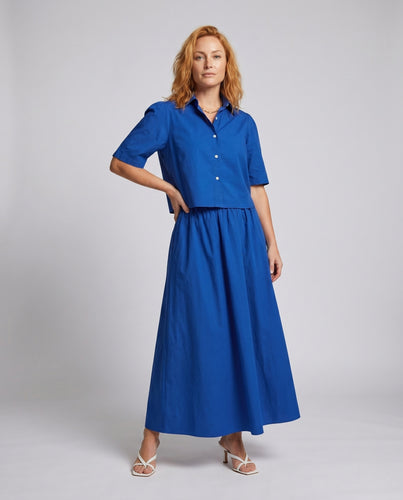 Damen Elegantes Maxikleid mit schickem Hemdoberteil R&B