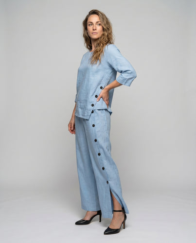 Damen Leinen-Blazer und Hosen-Anzug R&B