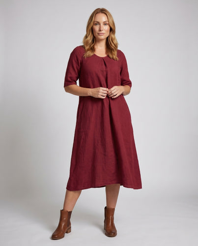 Damen Luftiges Maxikleid mit seitlichen Taschen und halben Ärmeln R&B