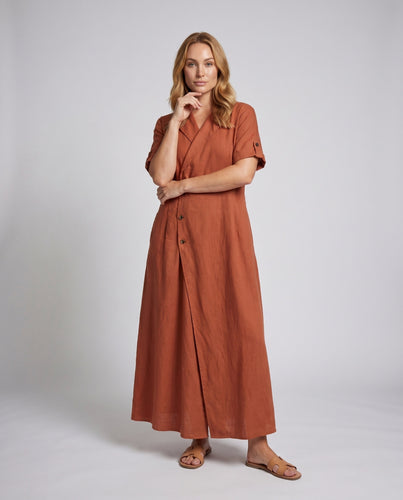 Damen Maxikleid mit breitem Gürtel R&B