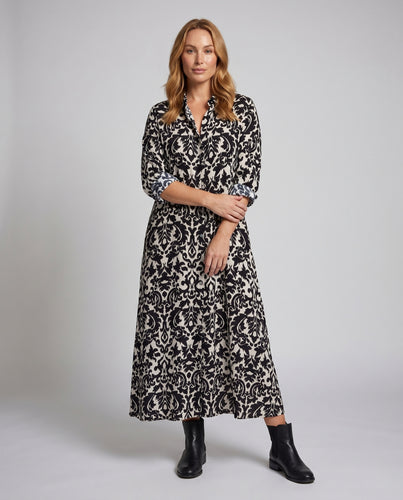 Damen Maxikleid mit klassischem Muster R&B