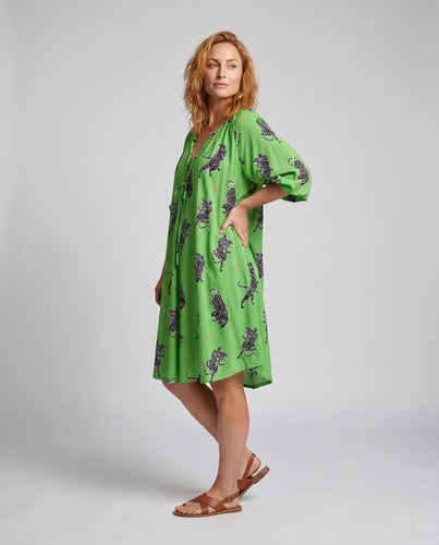 Damen Maxikleid mit tierischem Druck und lockerer Passform R&B