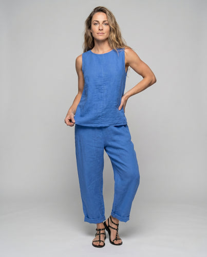 Damen Sommerliches Leinen-Set mit weitem Schnitt R&B