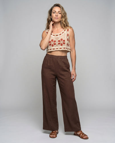 Damen Häkelcroptop mit floralen Elementen R&B