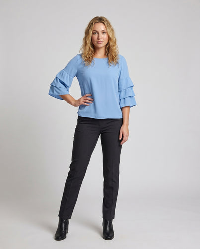 Damen Bluse mit Rüschenärmeln R&B