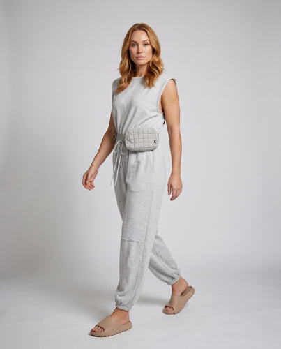 Damen lässiger Jumpsuit mit offenen Rücken und elastischem Bund R&B