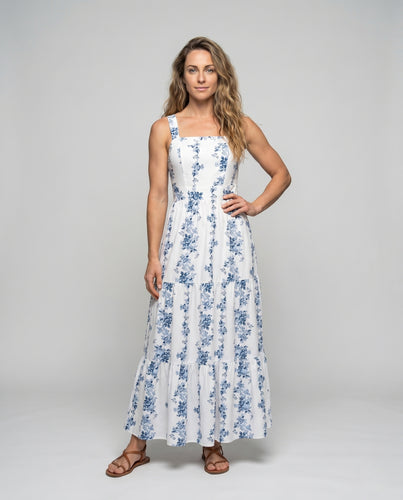 Damen Maxikleid mit romantischen Blumenstickereien R&B