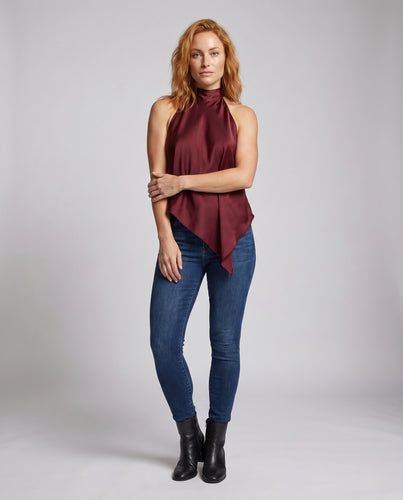 Damen asymmetrisches Tank-Top aus hochwertiger Viskose R&B