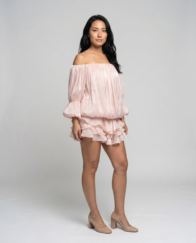 Damen Off-Shoulder Minikleid mit Rüschendetails R&B