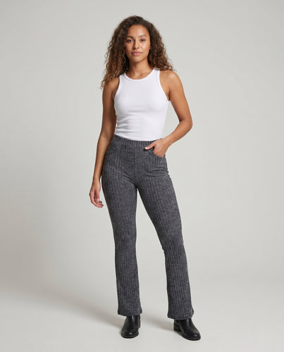 Damen Bootcut-Leggings mit hohem Bund und stylishen Struktur R&B
