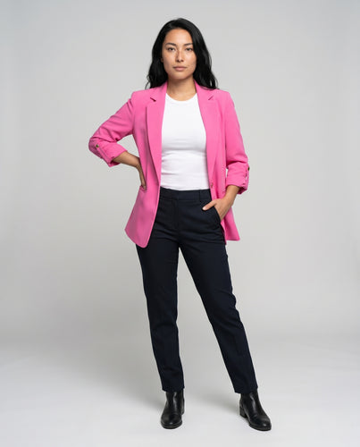Damen Eleganter Blazer mit Ärmelschnalle und tailliertem Schnitt R&B