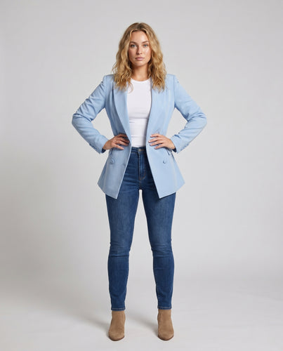 Damen Eleganter Oversized Blazer mit doppelter Knopfleiste R&B