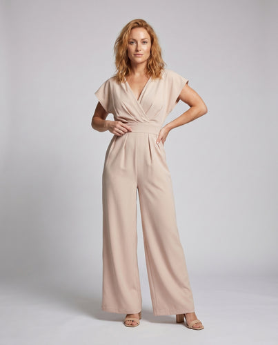 Damen Jumpsuit mit elegantem V-Ausschnitt und lässigem Schnitt R&B