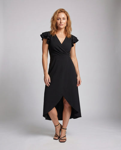 Damen Wickelkleid mit Rüschendetails R&B