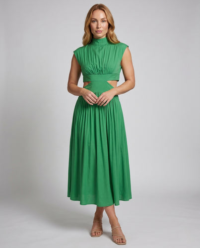 Damen Cut-Out Maxikleid R&B