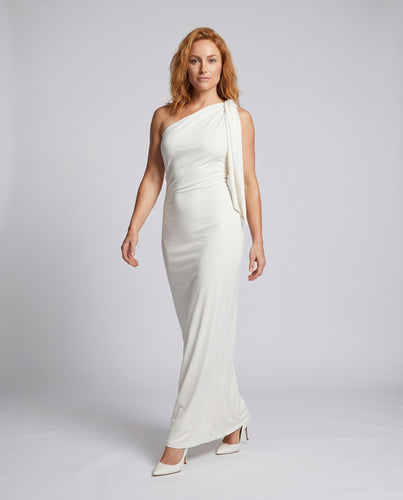 Damen Elegantes Abendkleid mit asymmetrischem Design und fließendem Stoff R&B