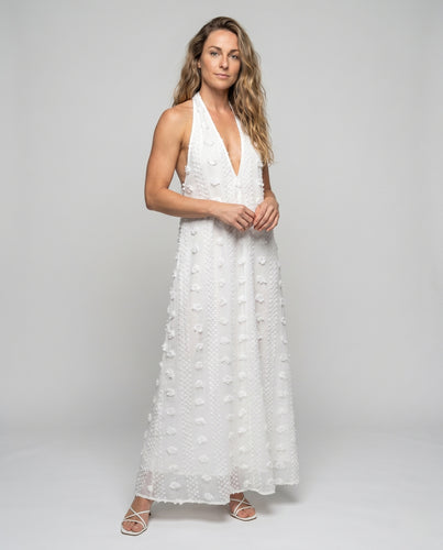 Damen Elegantes Maxikleid mit strukturierten Volants R&B