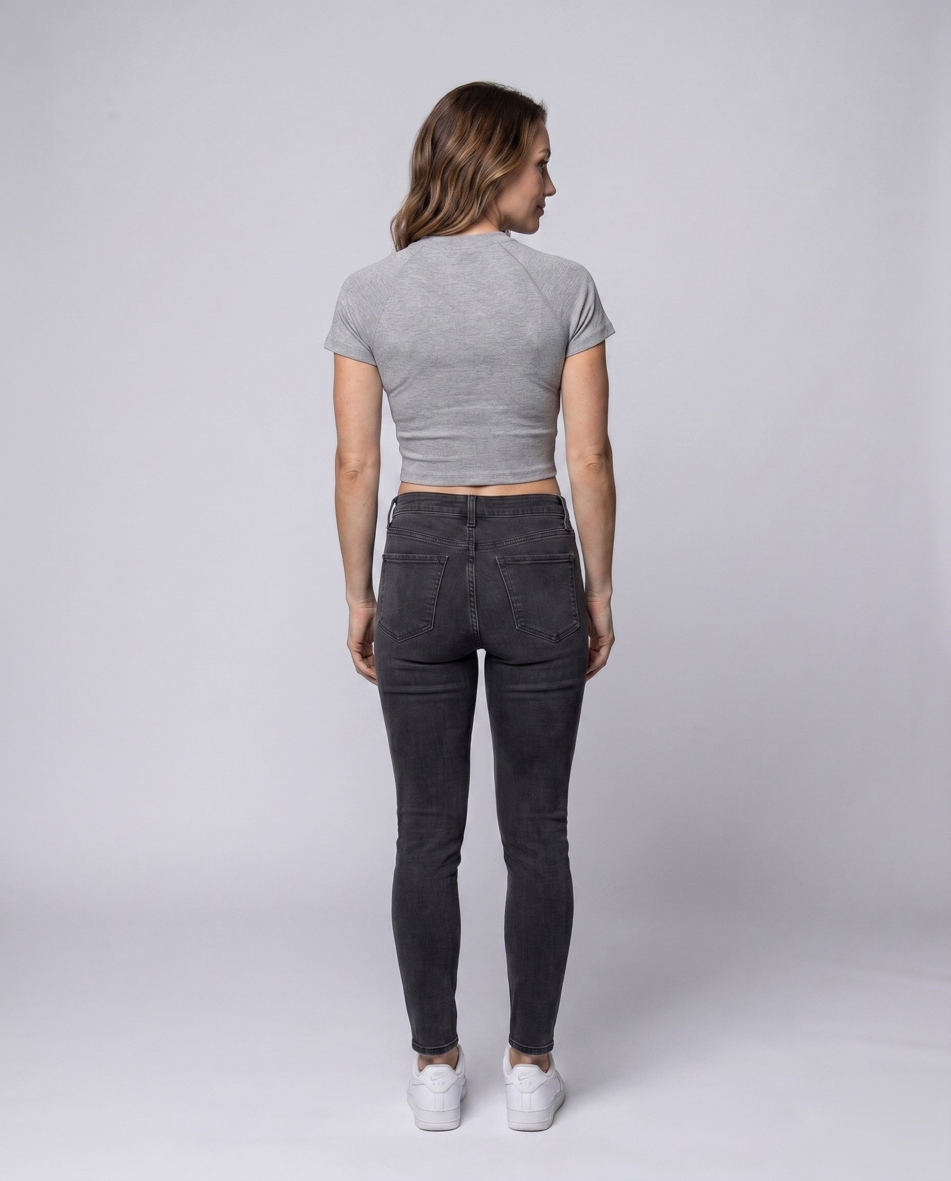 Damen nan klassisches Raglan-T-Shirt aus dichtem Baumwolljersey mit verstärktem Halsausschnitt R&B
