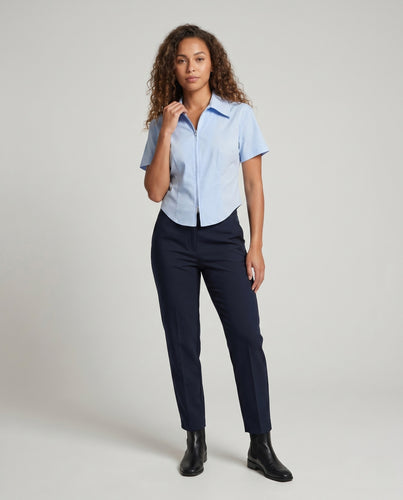 Damen nan kurzärmelige Hemdjacke im Boxy-Schnitt mit Frontreißverschluss R&B