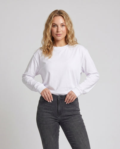 Damen nan lässiges Oversize-Langarmshirt mit verlängertem Saum und Raglanärmeln R&B