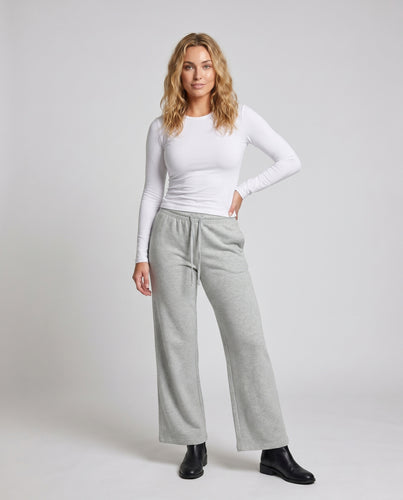Damen nan softfallende Relax-Jerseyhose mit hohem Komfortbund und weitem Bein R&B