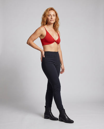 Damen nan Spaghettiträger-Kurzbustier mit Twist-Knoten und seitlichen Aussparungen R&B