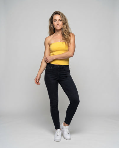 Damen nan tailliertes Bandeau-Croptop mit nahtlosem Stretchband und formender Passform R&B