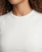 Damen nan tailliertes bauchfreies Kurzshirt aus Baumwolljersey mit Rundhalsausschnitt R&B