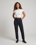 Damen nan tailliertes bauchfreies Kurzshirt aus Baumwolljersey mit Rundhalsausschnitt R&B