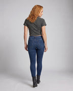 Damen nan tailliertes Kurzshirt mit stretchigem Jersey, Rundhalsausschnitt und minimalistischer Katzen-Skizze R&B