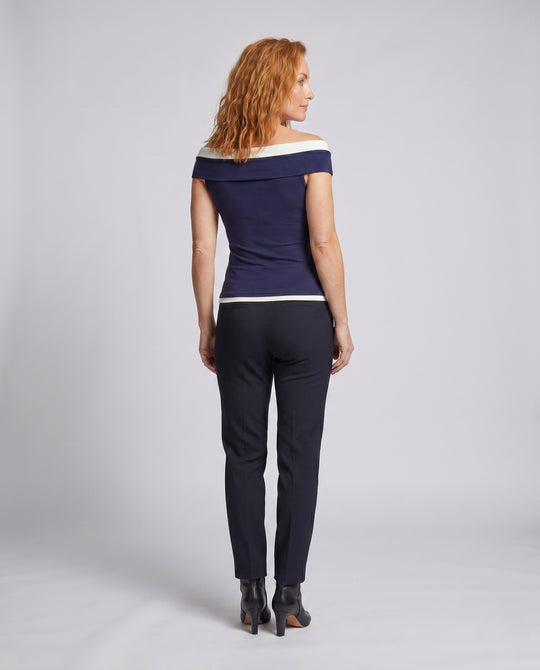 Damen nan tailliertes schulterfreies Top mit dekorativer Knotenfront und verlängerten Bändern R&B