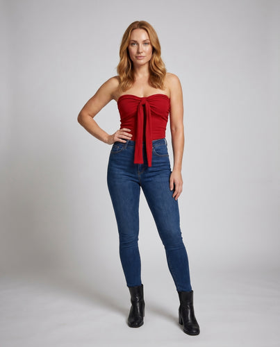 Damen nan trägerloses Jersey-Bustier mit dekorativem Frontband und figurbetontem Schnitt R&B