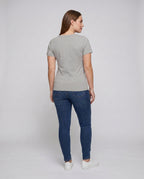 Damen nan weit geschnittenes Baumwollshirt mit Rundhalsausschnitt und Kurzarm R&B